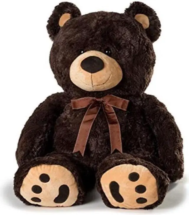 Alt view image 3 of 5 - Joon Huge Teddy Bear With Ribbon - Dark Brown