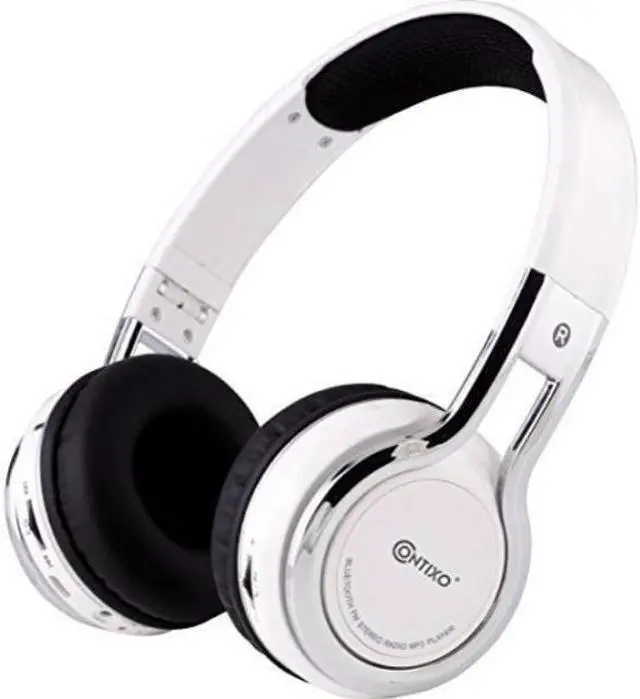Alt view image 5 of 11 - Contixo KB-2600 Kid Safe 85dB Over The Ear Foldable Wireless Bluetooth Headphone with Volume Limiter, Built-in Micro Phone, Micro SD Card Music Player, FM Stereo Radio, White