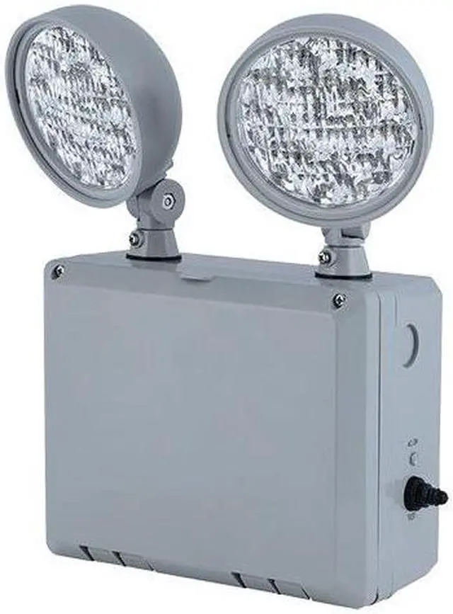 Main image of compass cu2wg cu2w series 2 head adjustable wet location led emergency light with grey housing
