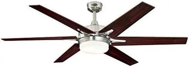 Main image of westinghouse lighting 7207700 cayuga 60inch brushed nickel indoor ceiling fan, dimmable led light kit with opal frosted glass,