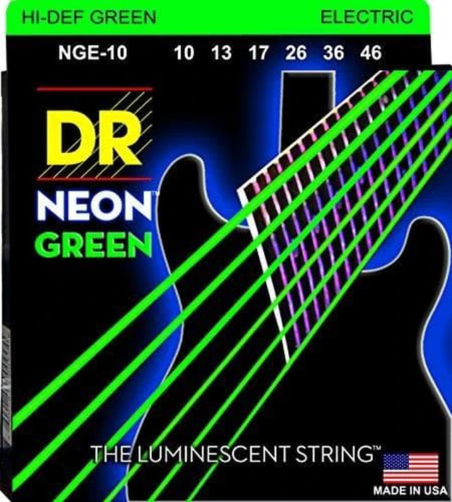 Alt view image 4 of 15 - DR Neon HiDef Super Electic Guitar Strings - Green - Medium