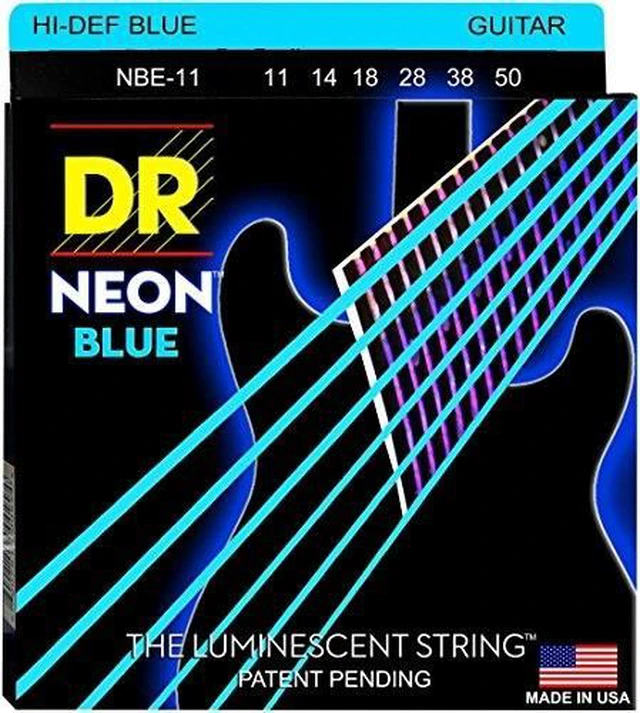 Main image of DR Strings Hi-Def NEON Blue Coated Medium (11-50) Electric Guitar Strings