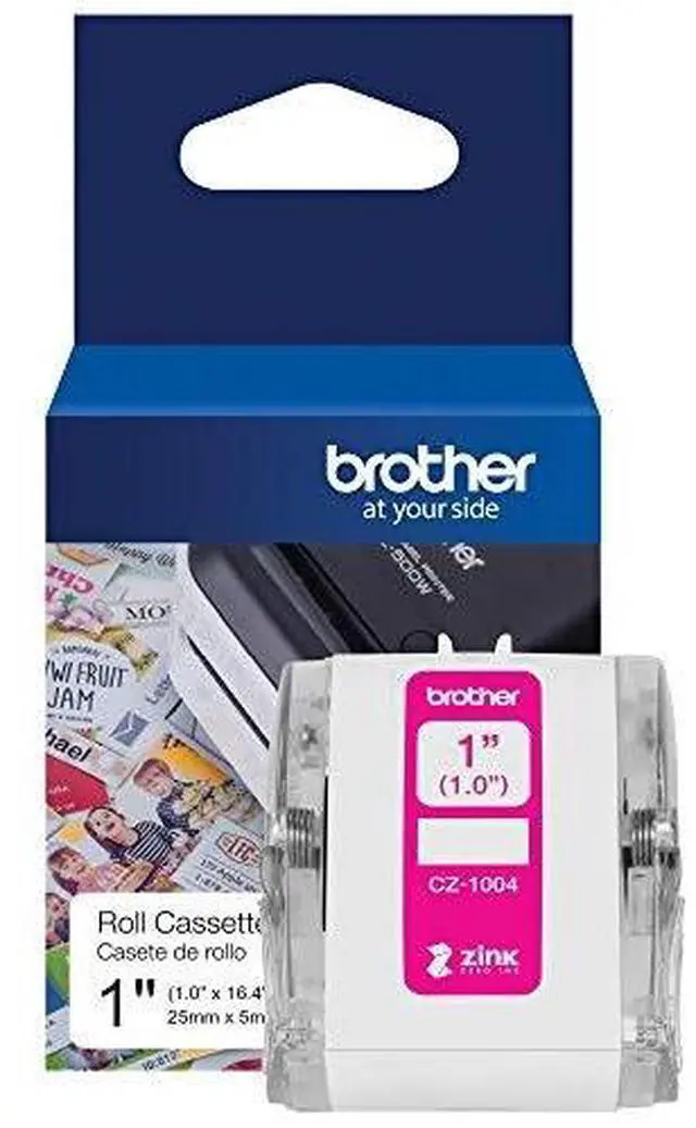 Alt view image 8 of 20 - Brother Genuine CZ-1004 continuous length 1" (1.0") 25 mm wide x 16.4 ft. (5 m) long label roll featuring ZINK® Zero Ink technology - 1" Width x 16 13/32 ft Length - Zero Ink (Z