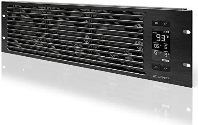 Main image of ac infinity cloudplate t9, rack mount fan panel 3u, exhaust airflow, for cooling av, home theater, network 19" racks