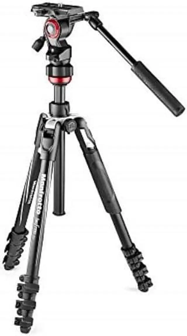 Alt view image 9 of 17 - Manfrotto Befree Live Aluminum Tripod Kit, Fluid Video Head, Lever Locks, Black