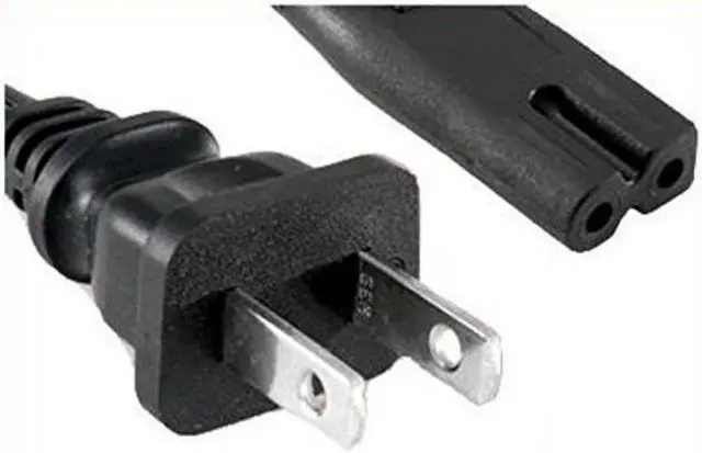Main image of 6ft 2 prong polarized power cord for arris router modem; vizio, sharp sanyo emerson tv; sony playstation 1 2 ps1 ps2; bose companion 3 5 speaker audio system ac wall cable