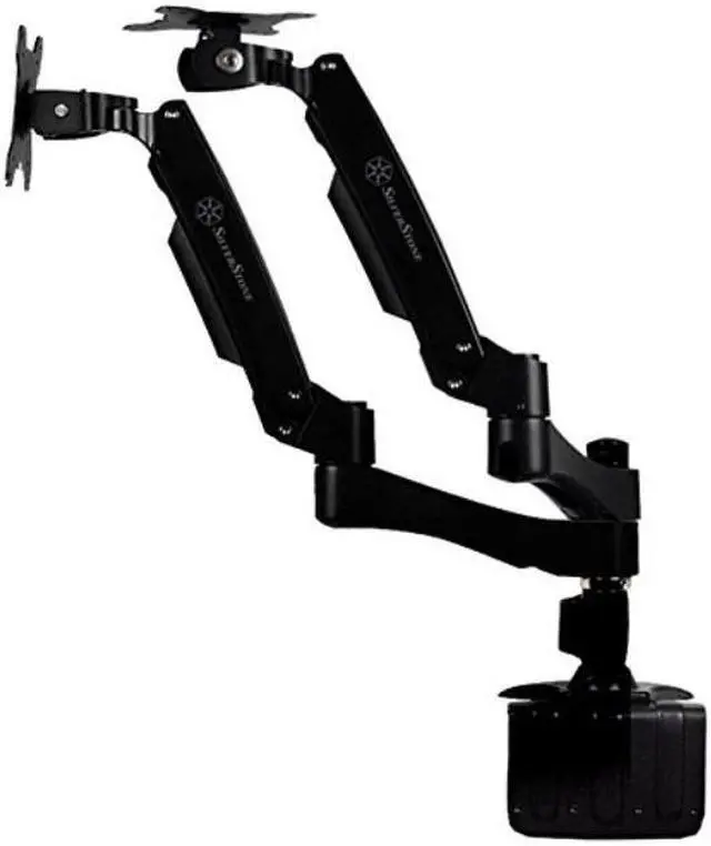 Alt view image 3 of 11 - Silverstone Tek Dual LCD Monitor Desk Mounting Bracket with Articulating Arms up to 24-Inch (ARM22BC)