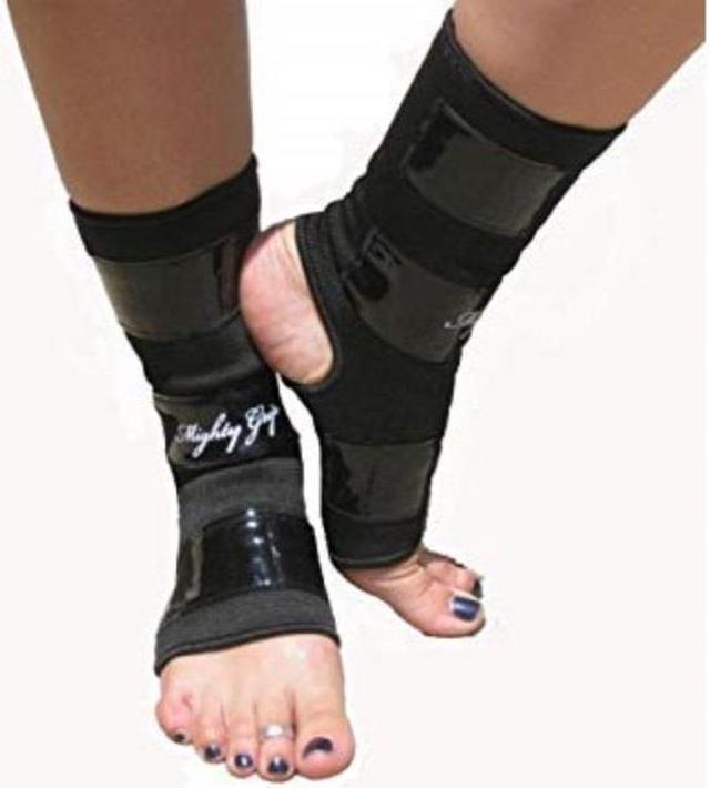 black mighty grip pole dancing ankle protectors with tack strips for  gripping the pole 1 pair xlarge 