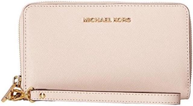 MICHAEL KORS Jet Set Travel Large Flat Multifunction Wallet in Soft Pink