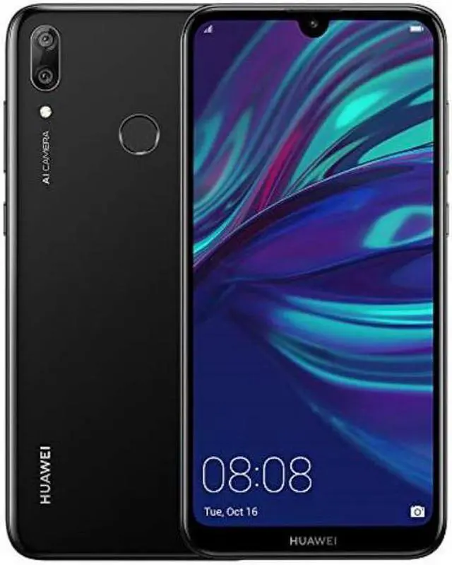 Alt view image 7 of 7 - Huawei Y7 2019 DUB-LX3 32GB Unlocked GSM LTE Android Phone w/ Dual 13MP+2MP Camera - Midnight Black