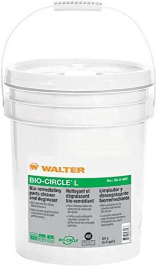 Main image of walter 55a007 biocircle l industrial parts cleaner  vocfree, 20 l pail degreaser. oil and grease cleaners