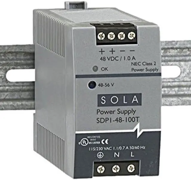 Alt view image 4 of 4 - SOLAHD SDP148100T DC Power Supply, 85/264V AC, 48/56V DC, 50 W, 1 A, DIN Rail