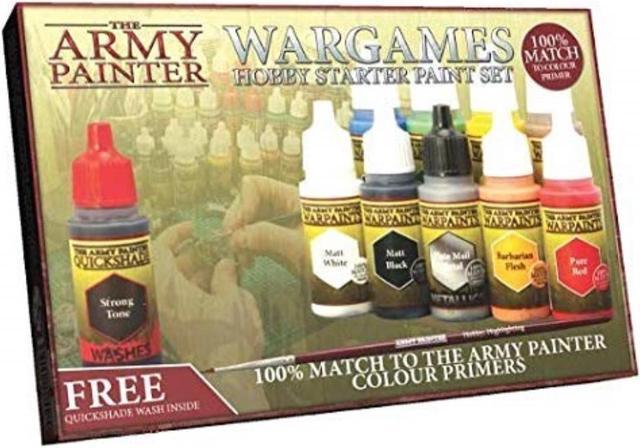 the army painter miniatures paint set, 10 model paints with free  highlighting brush, 18ml/bottle, miniature painting kit, non toxic acrylic  paint set, wargames hobby starter paint set new version 