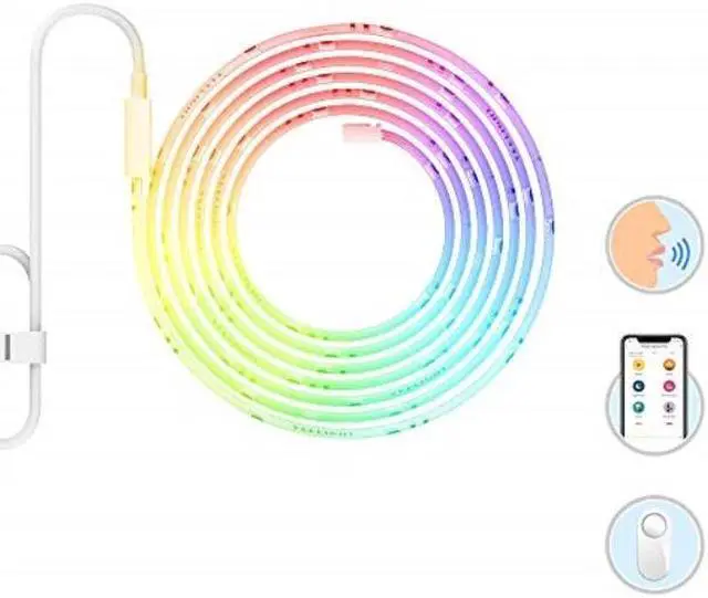 Alt view image 8 of 15 - YEELIGHT Smart WiFi LED RGB Light Strip, Dimmable, 16 Million Color Options -- Compatible With Google Assistant and Amazon Alexa, 6.5FT/2M