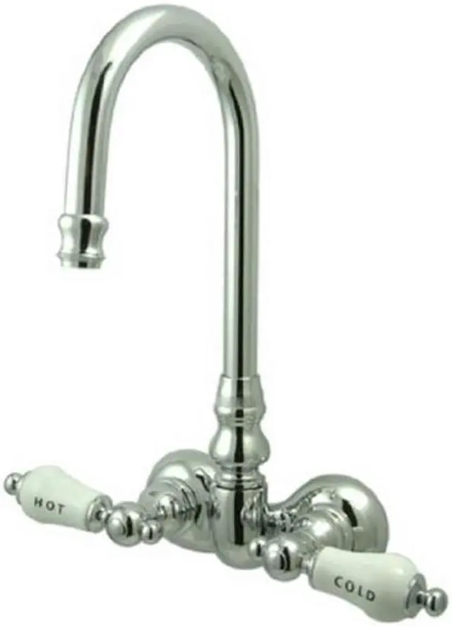 Alt view image 3 of 5 - Kingston Brass Cc74T1 Hi-Rise Spout Clawfoot Tub Filler - Polished Chrome Finish