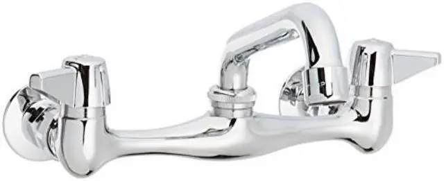 Main image of central brass 0047ua 2handle wall mount kitchen faucet, chrome