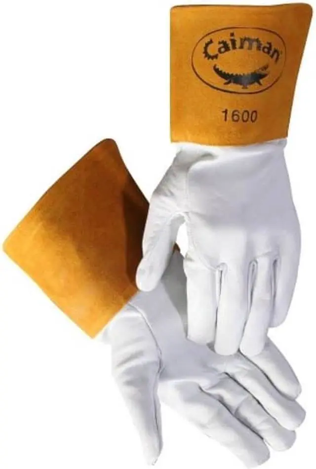 Main image of Kidskin Gloves, Goat Leather/Cowhide, Medium, Pearl/Tan