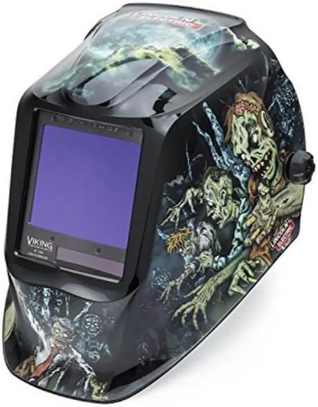 Alt view image 5 of 6 - LINCOLN ELECTRIC K4158-4 Welding Helmet, Zombie Graphic, Black/Blue