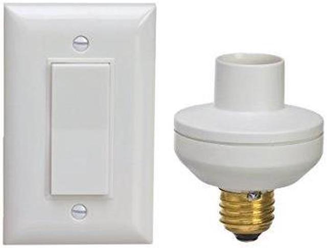 wireless remote control light switch and socket cap to turn lamps and pull  chain fixtures on and off 