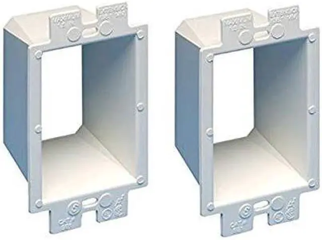 Alt view image 2 of 2 - iMBAPrice BE1-2 (1-Gang) Electrical Power Outlet Box Extender - White, 2-Pack (Made in USA)