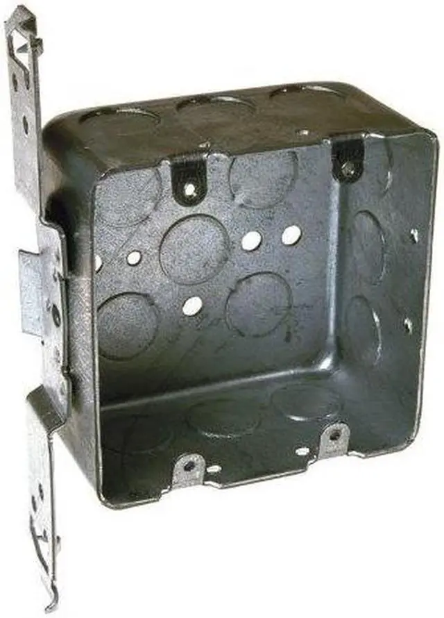 Alt view image 2 of 8 - RACO 681 Electrical Box, 30.3 cu in, Handy Box Type, 2 Gangs, Galvanized Steel,