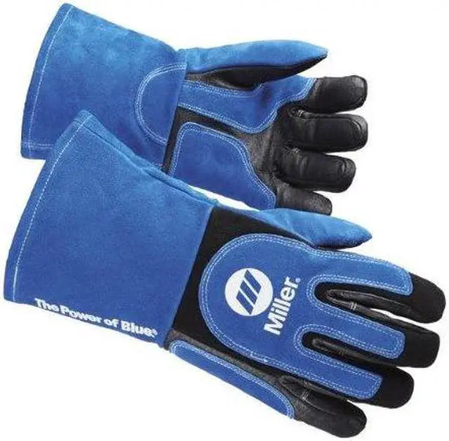 Alt view image 2 of 4 - MILLER ELECTRIC 263339 ArcArmor Welding Gloves,3D,Wing,13In,BlueBlack,PR