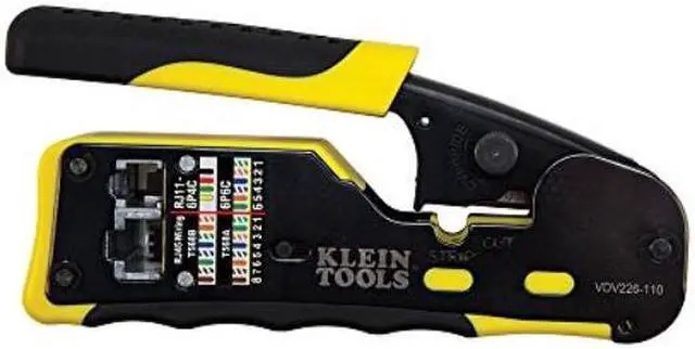 Alt view image 6 of 20 - KLEIN TOOLS VDV226-110 6 3/32 in Ratchet Crimper CAT3, CAT6/6A