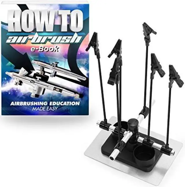 Alt view image 2 of 5 - PointZero Airbrush Hobby Model Part Holder - Six Alligator Clip Stand