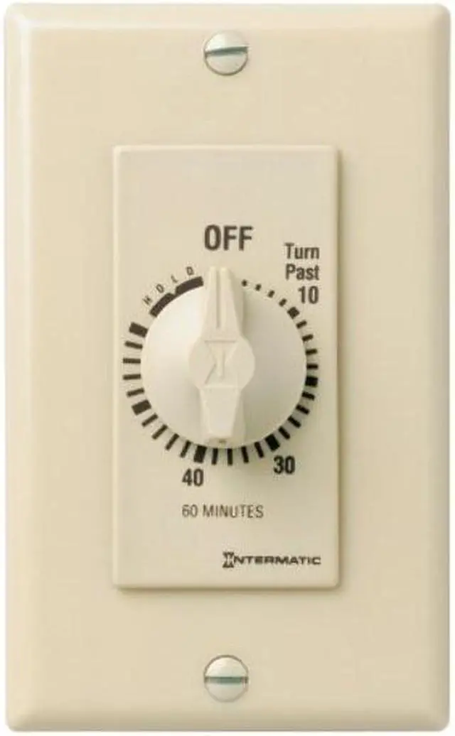Main image of Intermatic Spring Wound Wall Switch Timer with Hold (60 Minute), Ivory