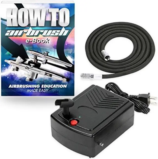 Alt view image 5 of 11 - PointZero Mini Airbrush Compressor with Holder and 6 Ft. Hose - Quiet Portable Air Pump