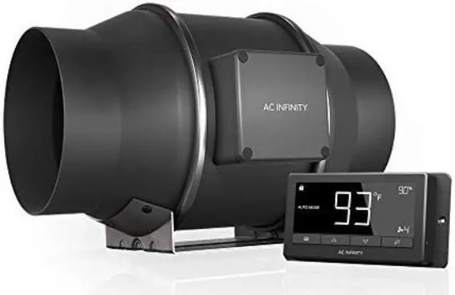 Main image of ac infinity cloudline t6, quiet 6" inline duct fan with temperature humidity controller  ventilation exhaust fan for heating cooling booster, grow tents, hydroponics