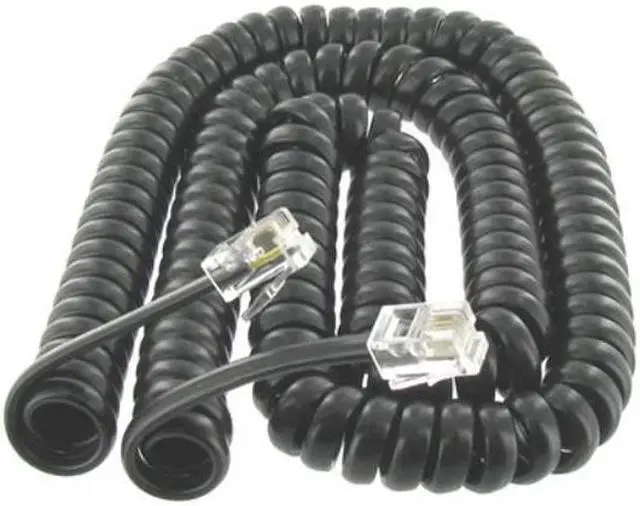 Main image of leegoal coiled telephone phone handset cable cord,black