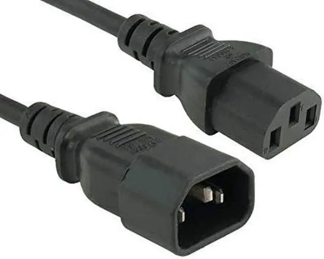Main image of cable leader 18 awg computer power extension cord iec320 c13 to iec320 c14 ul listed 8 foot 1 pack