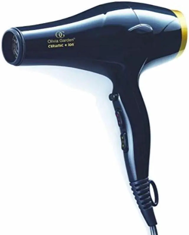 Main image of olivia garden ceramic + ion professionnal hair dryer black/gold