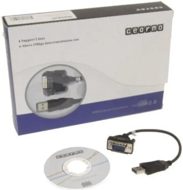Alt view image 4 of 13 - Gearmo Windows 7 64-bit Compatible USB to Serial Adapter RS232 DB9 Short 8 Inch Cable