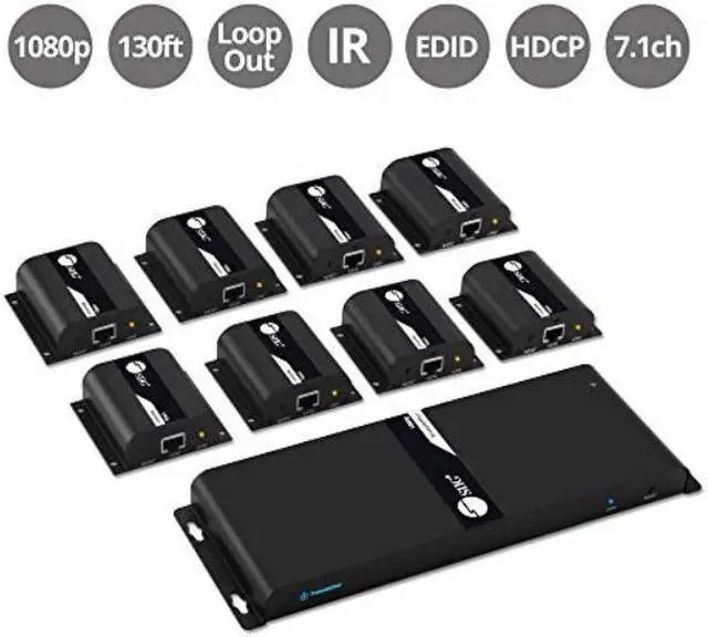 Alt view image 8 of 14 - Siig 8-Port Hdmi Splitter Over Cat6 Extender With Ir - 40M