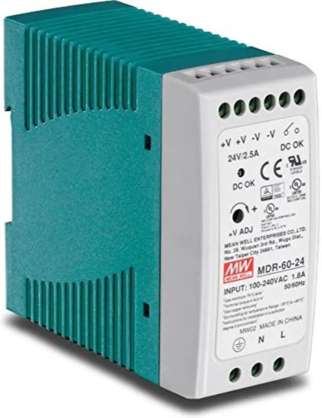 Alt view image 2 of 11 - TRENDnet TI-M6024 DIN Rail 24V 60W Power Supply for TI-G50, TI-G62, TI-G80, TI-F11SFP