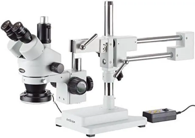 Alt view image 7 of 7 - 3.5X-90X Trinocular Stereo Microscope with 4-Zone 144-LED Ring Light