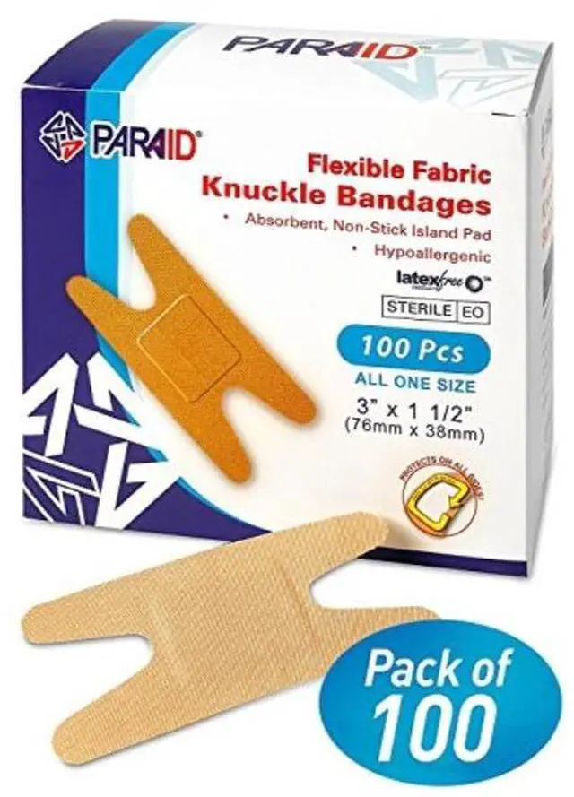 Alt view image 5 of 5 - Flexible Fabric Bandages - Flex Fabric Adhesive Bandages Knuckle Bandages for Finger Care and to Protect Wounds from Infection - (100 Count Box)