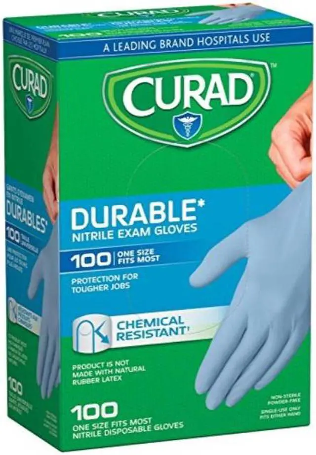 Alt view image 2 of 5 - Curad Nitrile Powder-Free Exam Gloves, 100 count