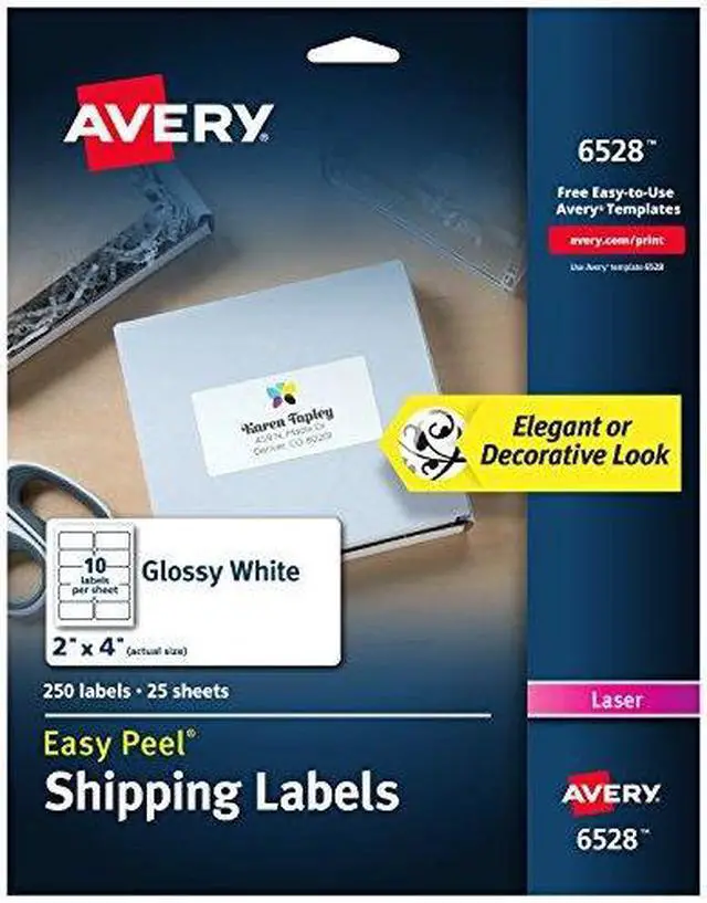 Main image of Avery Mailing Labels Shipping 2"x4" 250/PK Glossy WE 6528