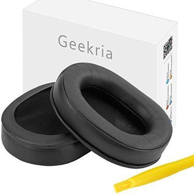 Alt view image 6 of 8 - Geekria QuickFit Protein Leather Replacement Ear Pads for Audio-Technica ATH-MSR7 MSR7NC MSR7BK MSR7GM Headphones Earpads, Headset Ear Cushion Repair Parts (Black)