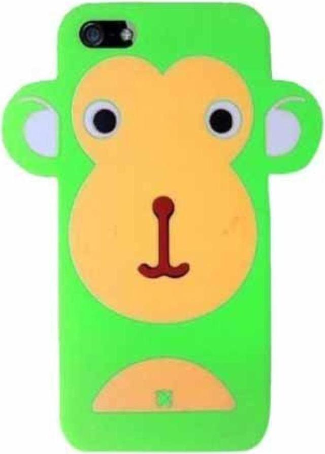 Alt view image 2 of 2 - Hype Apple iPhone 5 Silicone Non Slip Protective Skin Cover Cell Phone Case - Green Monkey