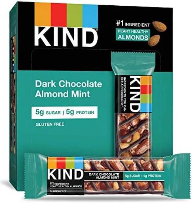 Alt view image 3 of 18 - Nuts and Spices Bar, Dark Chocolate Almond Mint, 1.4 oz Bar, 12/Box 19988