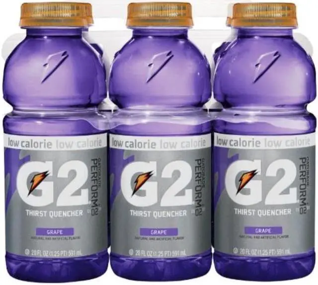Alt view image 3 of 5 - Gatorade G2 Perform 02 Low-Calorie Thirst Quencher Grape 20 oz Bottle 24/Carton