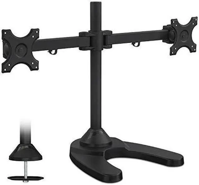 Alt view image 6 of 14 - Mount-It! Dual Monitor Stand | 24" Max Screen Size | Free Standing