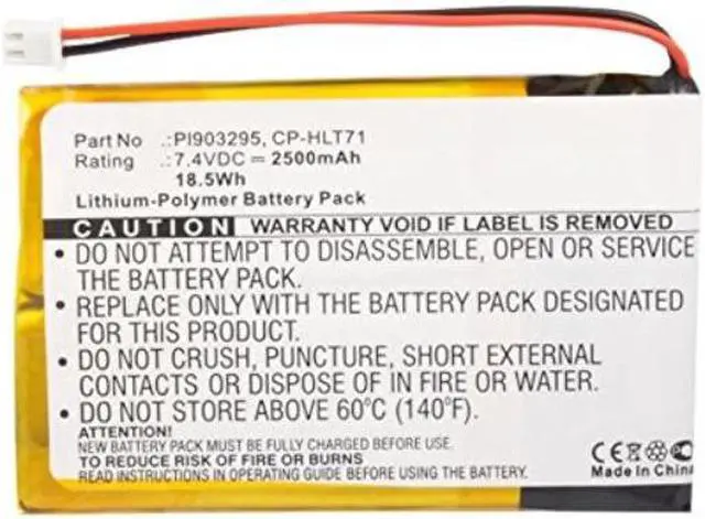 Alt view image 6 of 7 - 2500mAh HLT71BAT, PL903295, CP-HLT71 Battery Replacement for Haier HERLT71, HLT71, 805-01-NL Digital Prism ATSC-710, A1710130, TVS3970A Portable LCD TV