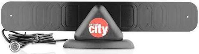 Alt view image 5 of 6 - Circuit City 25 Mile Mini Flat Digital Indoor HD TV Antenna with 10ft Cable and Stand (Black) 1080P UHF VHF Freeview HDTV Channels Updated 2019 Version