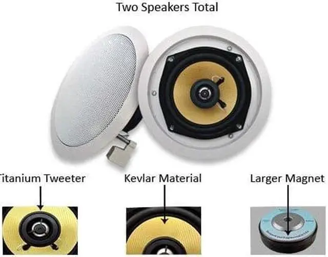 Alt view image 6 of 7 - Acoustic Audio HD-5 In Ceiling Speakers Home Theater Surround Sound Pair
