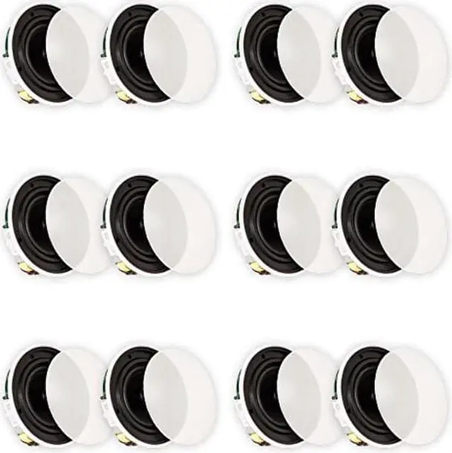 Alt view image 7 of 7 - Theater Solutions TSQ670 Flush Mount 70 Volt Speakers with 6.5" Woofers In Ceiling 6 Pair Pack